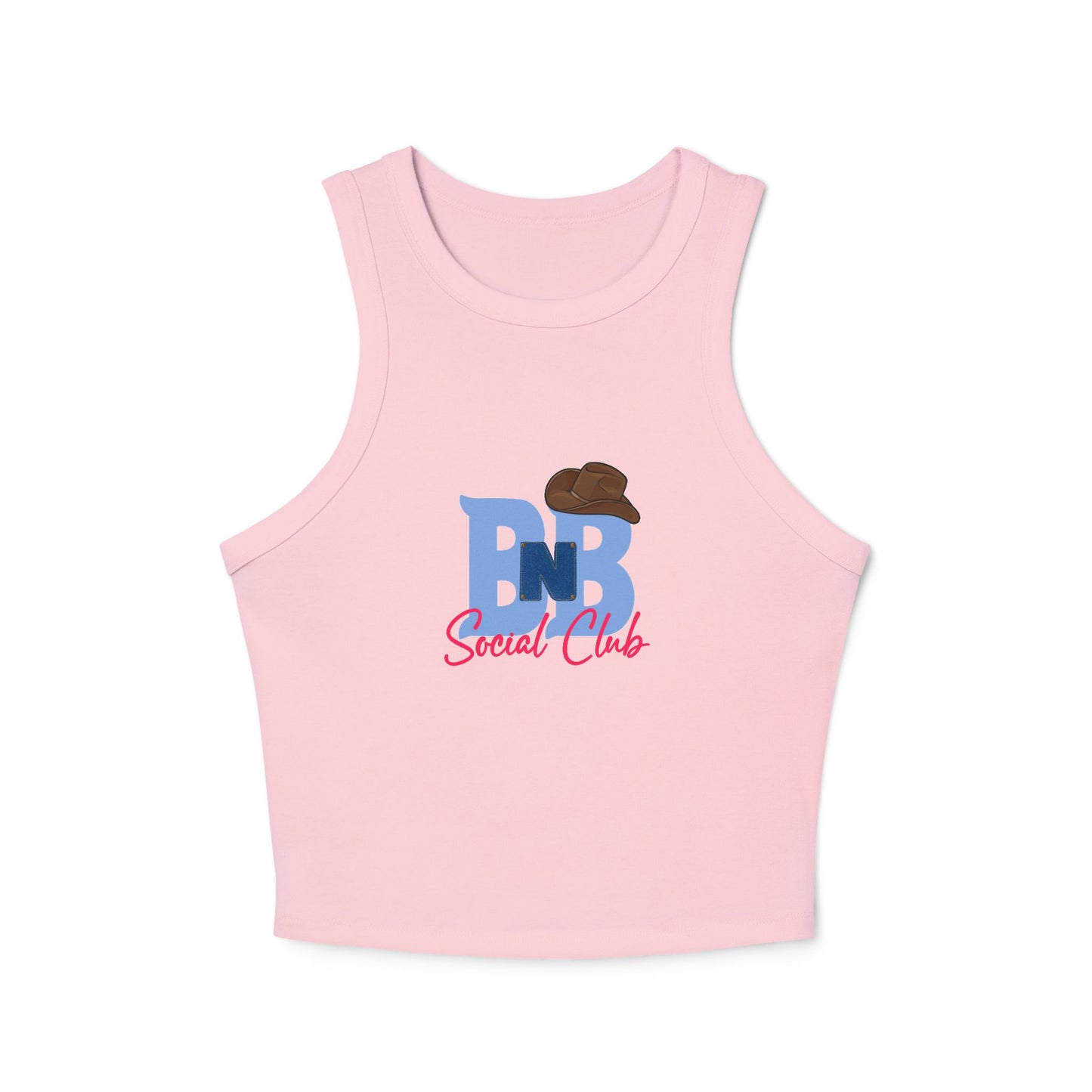 BNB Social Club Micro Rib Racer Tank Top -