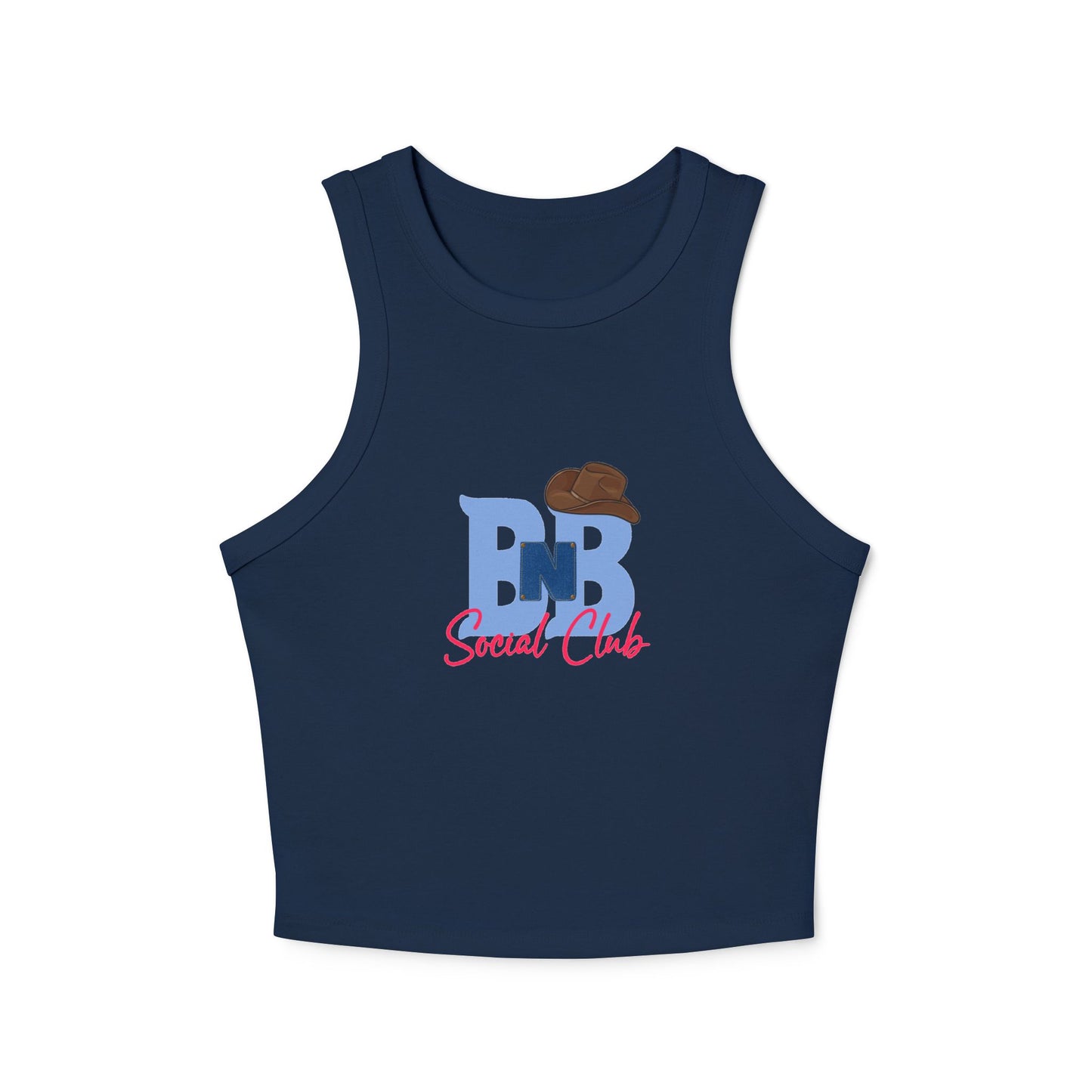 BNB Social Club Micro Rib Racer Tank Top -