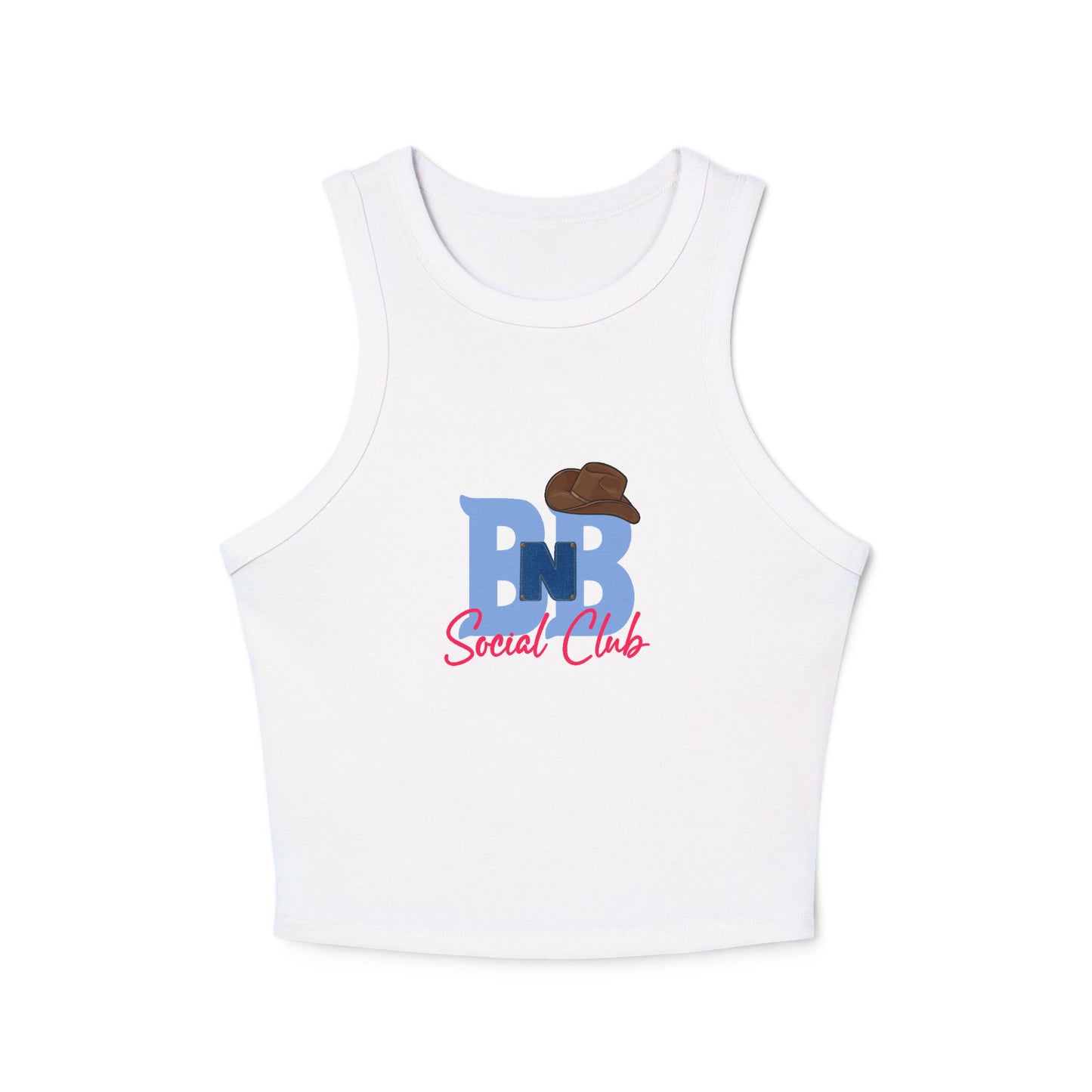 BNB Social Club Micro Rib Racer Tank Top -