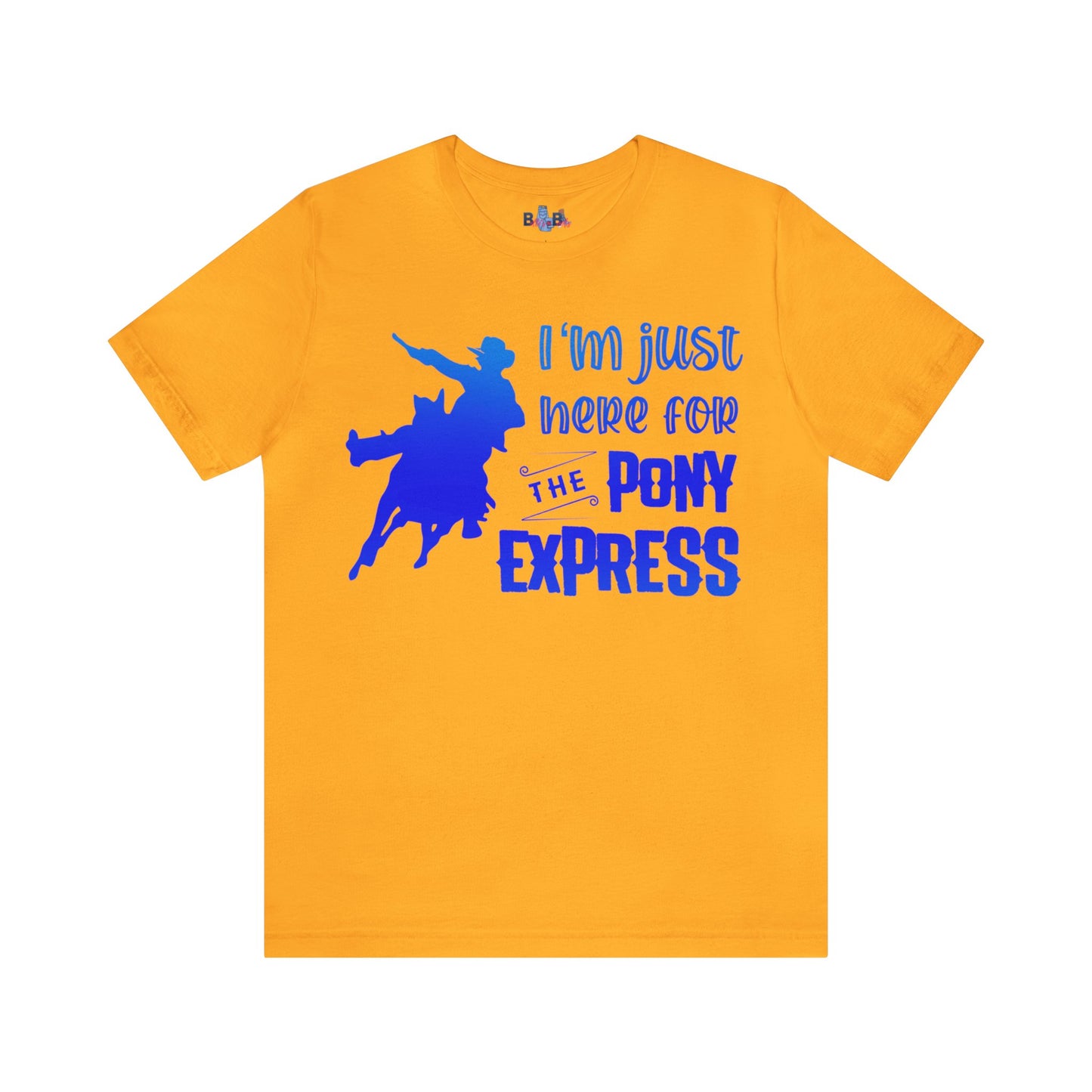 I'm just here for the pony express ( gradient blue)